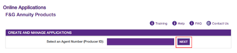 Enter Agent Number and click Next
