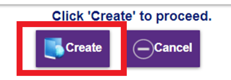 After filling in details, select Create to proceed