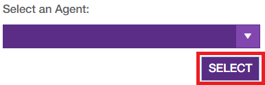 Select button available under 'Select an Agent' dropdown