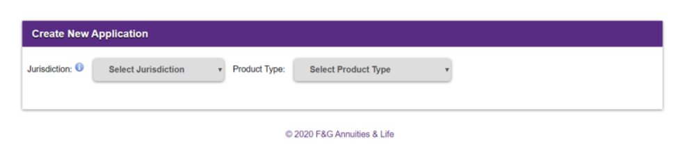 Select Jurisdiction and Product Type dropdowns