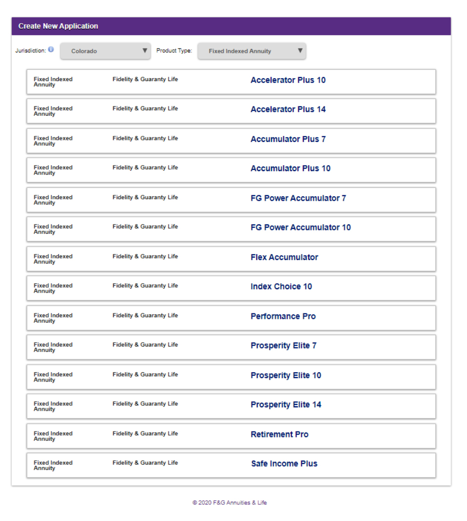 View of product list