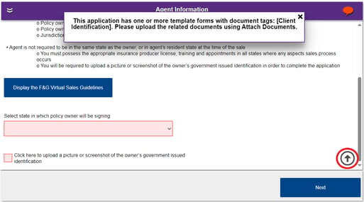 Required field(s) are highlighted in red