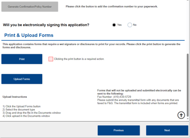 Questions related to method of signing application and printing